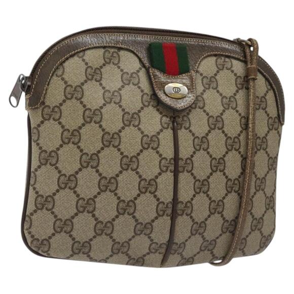 GUCCI GG Supreme Web Sherry Line Shoulder Bag Pvc Beige 904 02 047 - Picture 1 of 16